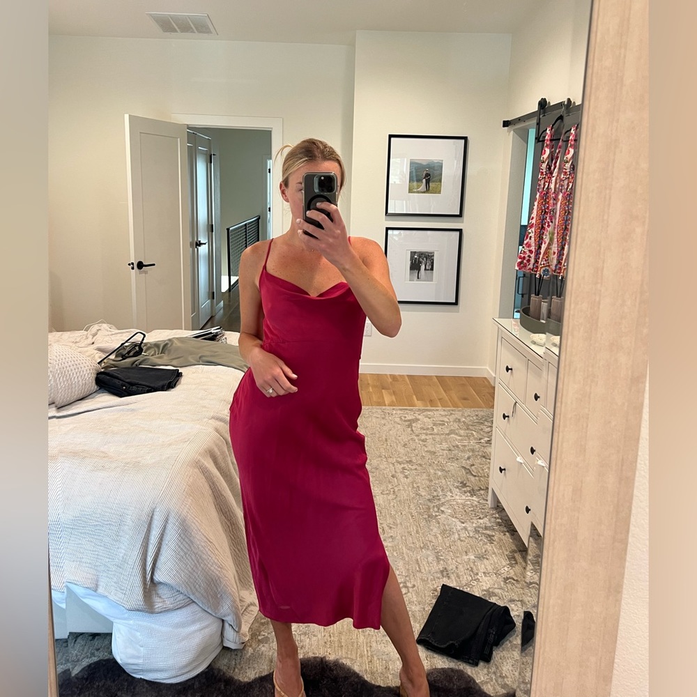 Pink Anthropologie Silk Dress